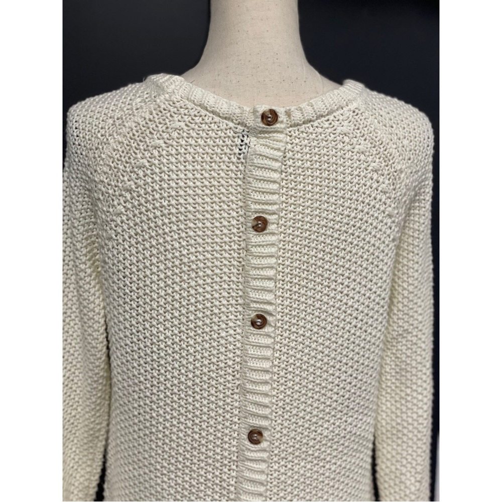 Cynthia Rowley Button-Back Knit Sweater White Size S - Picture 4 of 4